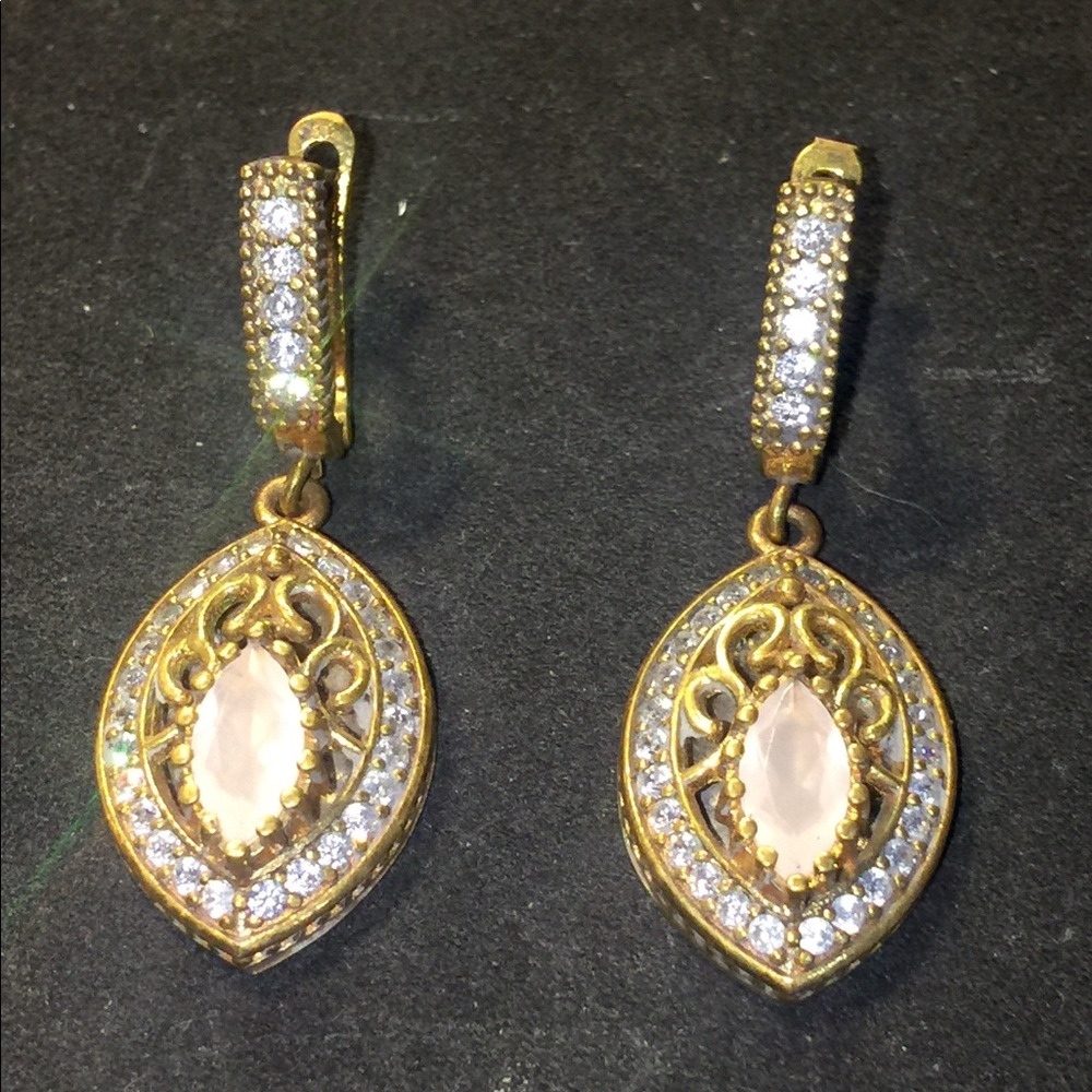 Sterling Silver Champagne & White Topaz Earrings